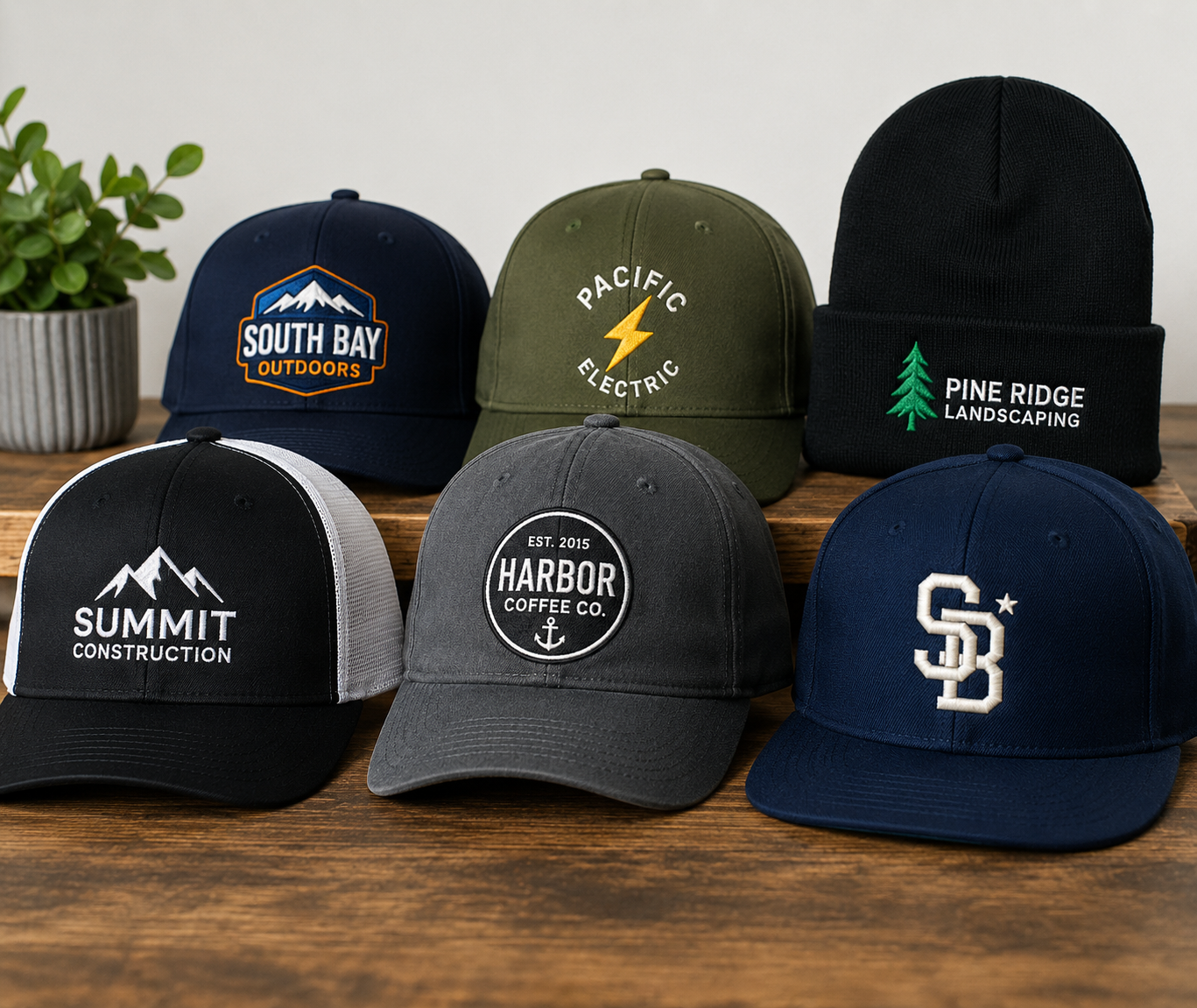 Custom embroidered hats, trucker hats, snapbacks, and beanies by West Coast Embroidery